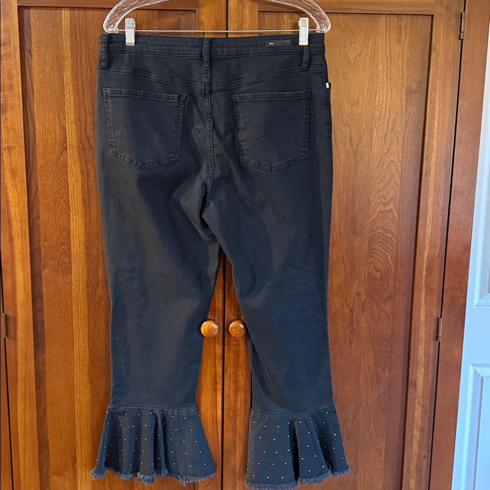 Anthropologie Pilcro Embellished High-Rise Slim Fit Flounced Jeans - Picture 6 of 8